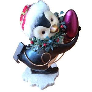 Antique Penguin Christmas Decor, Snowboarding Penguin, Christmas Collect…